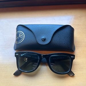 RAY BAN glossy black wayfarers